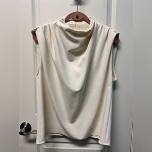 Zara drape blouse in cream size M